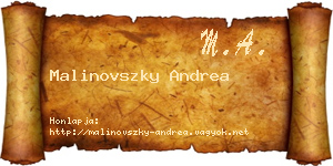 Malinovszky Andrea névjegykártya