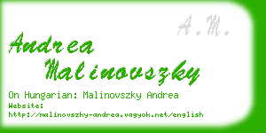 andrea malinovszky business card